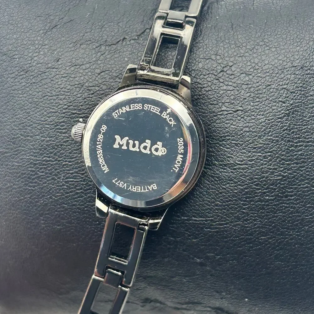 Mudd Metallic Gray Stainless Steel Women’s Quartz Watch Working